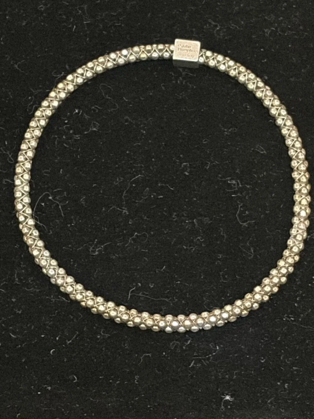 Mignon Faget/John Humphries Halo Bangle, Faceted, Sterling Silver, Size M